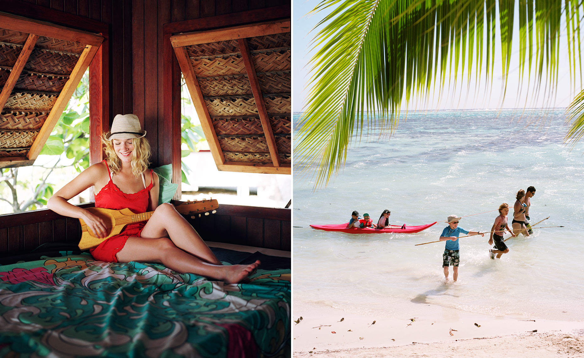 hotel resort tahiti south seas french polynesia tropics tropical tetamanu village coral girl fakarava ukelele moorea